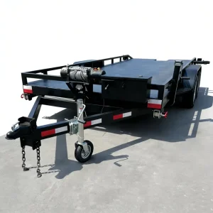 Heavy Duty Hydraulic Double Axle Car Trailer with Winch Steel Frame 3000kg Payload for Vehicle Transport