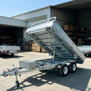 Heavy Duty Hydraulic Dump Trailer Galvanized Steel Tipper with Removable Mesh Cage