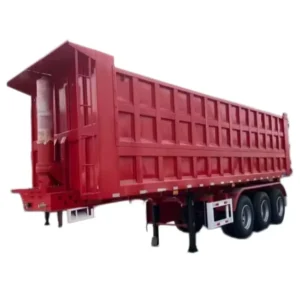Heavy Duty Hydraulic Rear Dump Semi Trailer with High Strength Steel Body 60 Ton Capacity 13M Length for Construction Transport