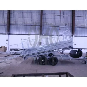 Heavy Duty Hydraulic Tipping Galvanized Flatbed Tipper Car Trailer