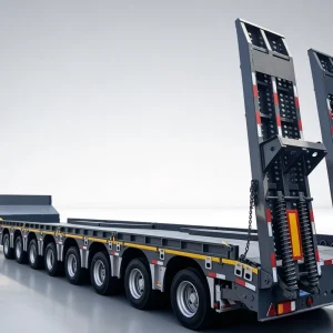 Heavy Duty Leaf Spring Suspension Detachable Gooseneck Low Loader Semi Trailer