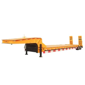 Heavy Duty Low Bed Semi Trailer Two Line Four Axles Design High Strength for Heavy Equipment Transport