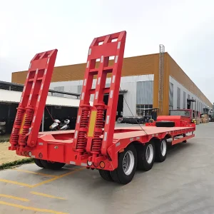 Heavy Duty Low Bed Semi Trailer for Port Container and Large Equipment Delivery