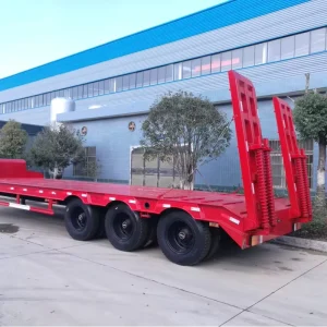 Heavy Duty Low Bed Semi Trailer with Reinforced Chassis for Construction Equipment Long Distance Haulage