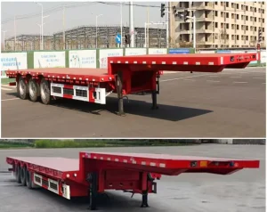 Heavy Duty Low Flatbed Semi Trailer 3 Axle Low Loader Trailer for Oversized Cargo