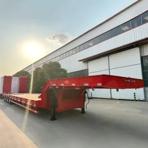 Heavy Duty Lowboy Lowbed Semi Trailer 3 Axles 4 Axles 50ton-60ton Capacity Steel Material Truck Trailer