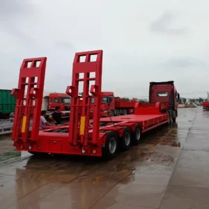 Heavy Duty Multi Axle Steel Front Load Lowbed Semi Trailer for Transport Construction Machinery Truck Trailers