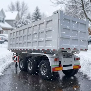 Heavy Duty New 3 Axles Hydraulic Rear Dump Semi Trailer Steel Box Trailer for Sale Tipper Semi Truck Tipping Trailer