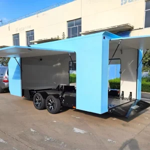 Heavy Duty OMT1000 Double Axle Car Trailer with 1 Ton Capacity for Logistics and Industrial Cargo Transport