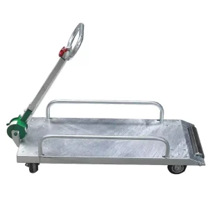Heavy-Duty Pig Cart Hot-Dip Galvanized Dead Pig Trailer with Foldable Hand Crank Pull Rod 200kg Load Capacity