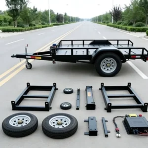 Heavy Duty Q235 Steel Trailer Tire Wheel Assembly Replacement Parts with Electric Brake for Flatbed Car Trailers