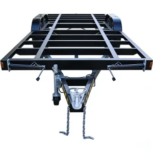 Heavy Duty Q235B Steel Frame Flatbed Utility Trailer Chassis Tandem Axle 3000kg Capacity Customizable for Tiny Home RV Cargo