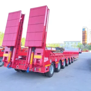 Heavy Duty Steel 2-6 Axle 20-50 Tons Lowbed Semi Trailer Truck Trailer