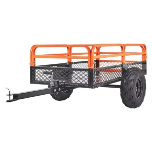 Heavy Duty Steel ATV Dump Trailer with Removable Sides 2 Tires for Tractors UTV for Garden Use Home Use New Condition