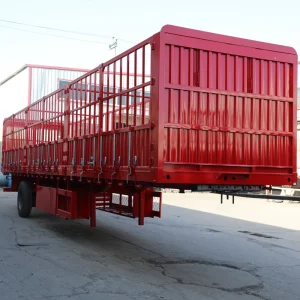 Heavy Duty Steel Fence Semi Trailer Truck Trailer 80Ton Capacity 2 3 4 Axle Customized Color Available