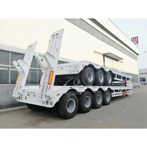 Heavy Duty Steel Lowbed Semi Trailer with 80000KG Payload for Oversized Loads