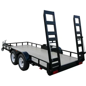 Heavy Duty Steel Q235 Double Axle Utility Trailer with Electronic Braking System 3000kg Payload Ramp for Car Equipment Transport