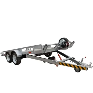 Heavy Duty Steel Tilt Deck Trailer with Electric Hydraulic System Double Axle 2500kg Capacity for Easy Equipment Loading Hauling