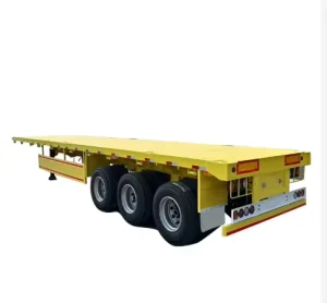Heavy Duty Three Axle Truck Trailer 13m 40FT Container Transport Trailer Flatbed Semi Trailer