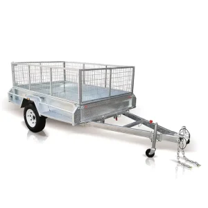 Heavy Duty Utility Box Trailer Hot Dip Galvanized Camper Trailer With Boat Towing Single Axle Box Trailer