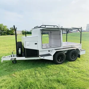 Heavy Duty Utility Flatbed Trailer for Worksite Transport Farm Use Outdoor Equipment Hauling