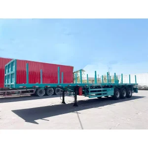 Heavy Duty Vehicles Transportation 3 Axles 20ft Lightweight Economic Flatbed Semi Trailer for Cargo Hauling