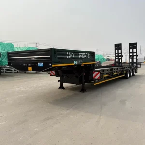 Heavy Duty and Extra Durability Designed Lowbed Semi Trailer Super Carrying Capacity 3 Axle Lowboy Semi Trailer