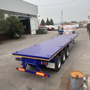 Heavy Haulage Flat Semi Trailer with Strengthened Side Beam for Mining Resources and Heavy Bulk Conveyance
