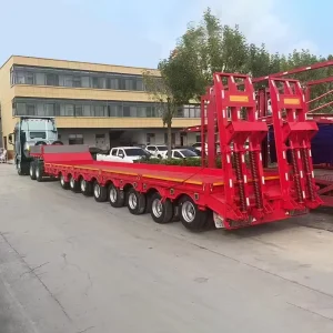 Heavy Load Flatbed Semi Trailer for Container Freight Machinery and Industrial Cargo Transport