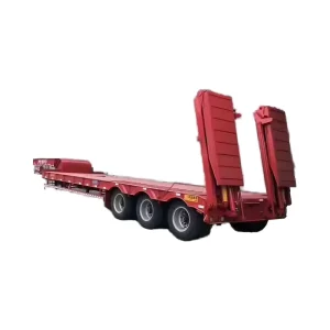Heavy Tractor Semi Trailer 3 Axle 60 Ton Low Bed Trailer Lowbed Trailer for Sale