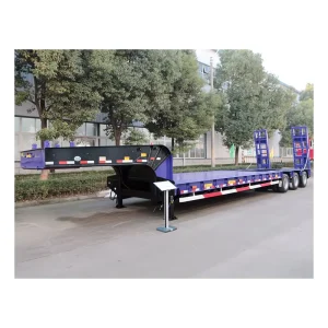 Heavy-duty 3 Axles Industrial High-strength Steel Low-flatbed Low-bed Freight Trailer Semi-trailer