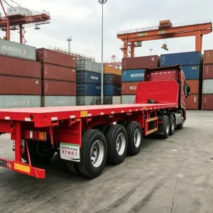 Heavy duty Transportation Manufacturer Directly Sells Semi trailers Customized 4 axle 80T Engineering Equipment Flatbed Trailers
