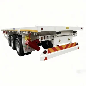 High Capacity Flatbed Semi Trailer for 20′ 40′ 45′ Containers with Air Suspension