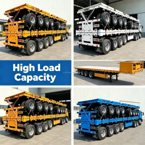 High Cost Performance Heavy duty Goose Neck Flatbed Trailer with Four Axles and Widened Board Surface for Load bearing Sales