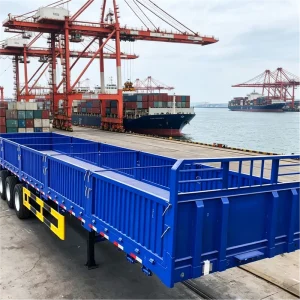 High Load Capacity Steel Dropside Semi Trailer with 12r22.5 Tires for Commercial Freight Logistics Over 30000 kg Payload