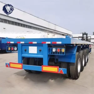 High Load Container Flatbed Trailer Heavy Duty 3/4 Axle Semi Trailer