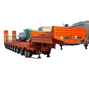 High Quality 10-Axle Extendable Low-Bed Steel Semi-Trailer