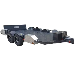 High Quality 1200 kg Tandem Axle Hydraulic Lift Car Trailer Equipment Trailer Excavator Flat Trailer