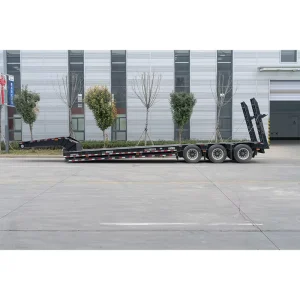 High Quality 13 Meters Long Hydraulic Lowboy Trailer Low Bed Truck Trailer for Sale