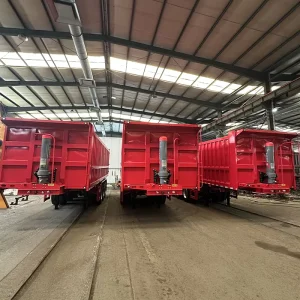 High Quality 2 3 4 Axle 60Ton Hydraulic End Dump Semi Trailer Heavy Duty Cargo Sand Coal Tipper Dump Trailer