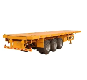 High Quality 20FT/40FT 3 Axles 12 Tire Steel Semi Trailer Flatbed Trailer Flat Bed Semi Trailer