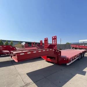 High Quality 3 4 Axles Low Bed Trailers Heavy Duty Low Flatbed Semi Trailer Transportation