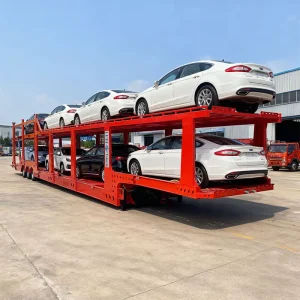 High Quality 3 Axle 6/8/10 Bits Double Deck Car Carrier Semi Trailer with Mechanical Suspension and 3000kg Payload