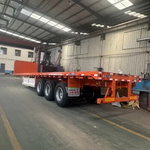 High Quality 3 Axle Flatbed Semi Trailer for Container Bulk Cargo Transport Heavy Duty Trailer