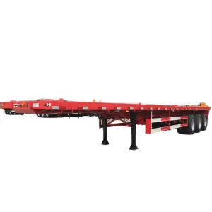 High Quality 4 Axle Flatbed Shipping Container Semi Trailer With Twistlocks Utility Steel Truck Trailers