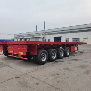 High Quality 40Ft Flatbed Trailer 3Axle 4Axle Flat Bed Container Truck Semi Trailer for Sale in China