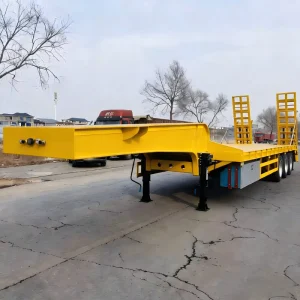 High Quality 40T 3 Axle Low Bed Semi Trailer