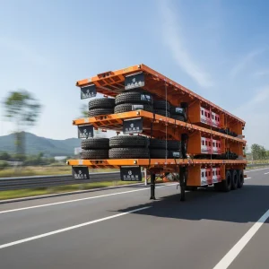 High Quality Pre Owned 20FT & 40HQ Flatbed Container Transport Trailers Proper Price Commercial Truck Trailers Semi Trailer
