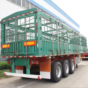 High Quality Steel Side Wall Cargo Fence Animal Transport Truck Semi Trailer with 60T Max Payload