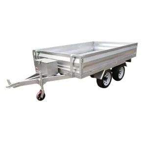 High Safety Galvanized 10×5 1500 kg Load Capacity Electric Brake Two Axles Dump Farm Trailer